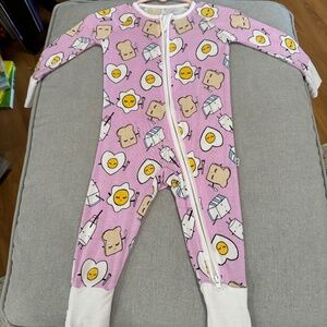 Pink Breakfast Little Sleepies Zippy 3-6mo NWOT